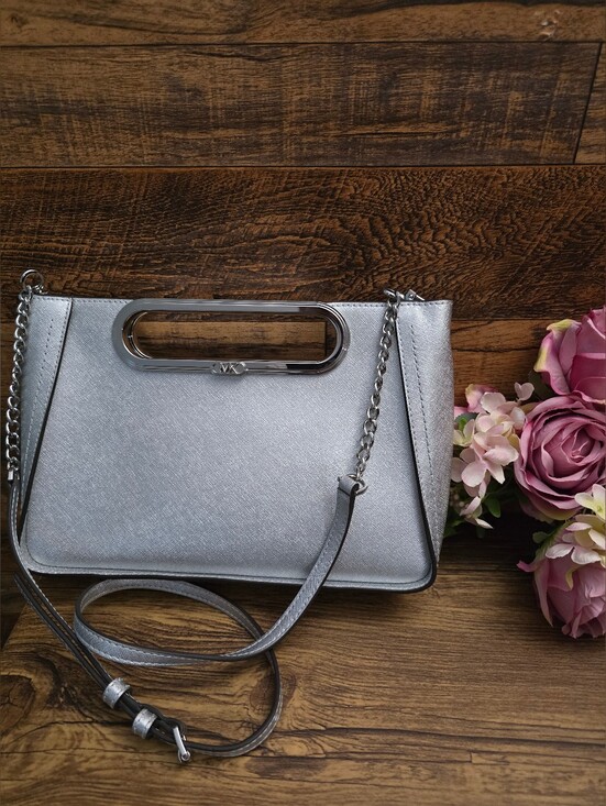 MICHAEL Michael Kors Handbags - Michael Kors Chelsea Large Metallic Saffiano Leather Convertible Crossbody Bag